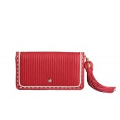 Portefeuilles Porte-Monnaie Lancel Tiered Calfskin Sphere Zip-Around Rouge